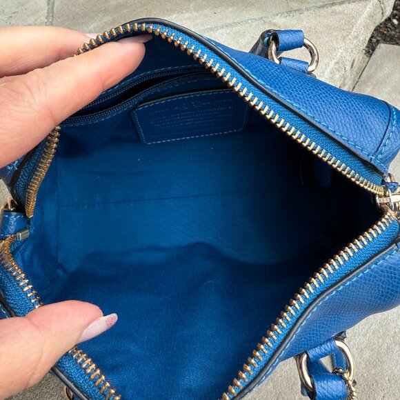 COACH BABY BENNETT SATCHEL CROSSBODY BAG Blue Leather - Picture 14 of 16